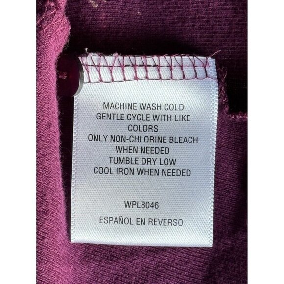 Charter Club Intimates Womens Sz XL Burgundy White Birds Button Down Pajama Top - Picture 5 of 8